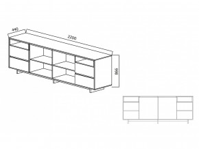 Комодино Moderno-2200 Ф6 в Костанае - kostanaj.magazinmebel.ru | фото - изображение 4