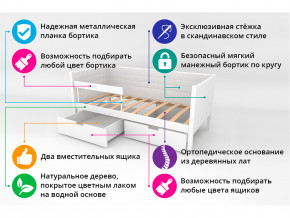 Кровать-тахта мягкая Svogen с ящиками и бортиком мятный в Костанае - kostanaj.magazinmebel.ru | фото - изображение 3